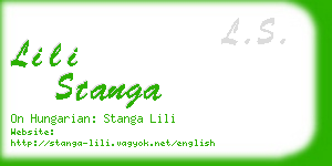 lili stanga business card